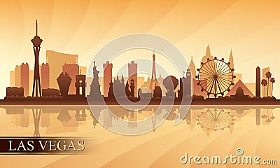 Las Vegas city skyline silhouette background Vector Illustration