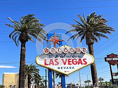 Las Vegas Famous Sign Editorial Stock Photo