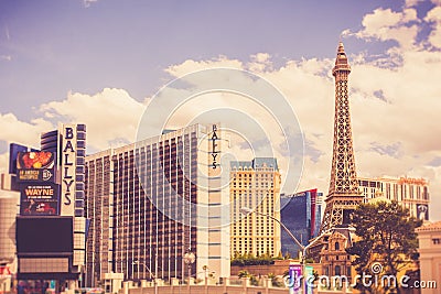 Las Vegas Hotels and Resorts on Sunny Day Editorial Stock Photo