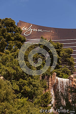 Wynn Hotel and water feature in Las Vegas, NV on March 30, 2013 Editorial Stock Photo