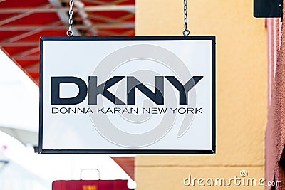 LAS VEGAS, NEVADA - August 22nd, 2016: DKNY Logo On Store Front Editorial Stock Photo