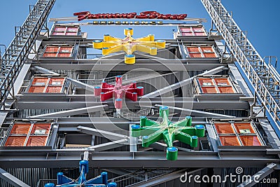 Las Vegas, Nevada - Entrance to the Fremont Street Experience canopy during the daytime, in downtown Las Vegas, Editorial Stock Photo