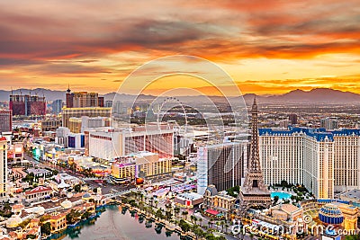 Las Vegas, Nevada, USA Skyline Editorial Stock Photo