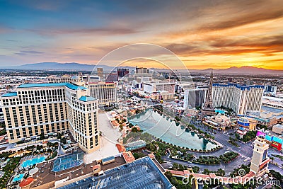 Las Vegas, Nevada, USA Skyline Editorial Stock Photo