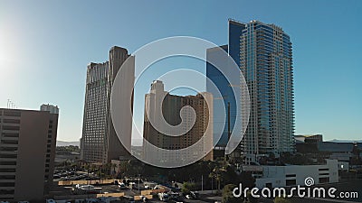 LAS VEGAS, NV - JUNE 19, 2018: Aerial city view near Circus Circus Casino. Las Vegas is the world gambling capital Editorial Stock Photo