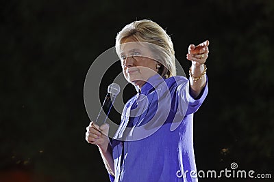 LAS VEGAS, NV - OCTOBER 14, 2015: Hillary Clinton, former U.S. secretary of state and 2016 Democratic presidential candidate, spea Editorial Stock Photo
