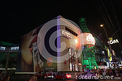 Las Vegas, NV, USA, 2.09.2020 - Coca-Cola Store and shop on Strip giant bottle Editorial Stock Photo