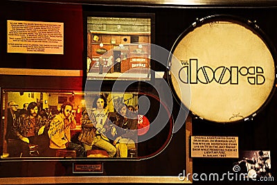 Music Memories Behind The Glass at Hard Rock Hotel Las Vegas. Editorial Stock Photo