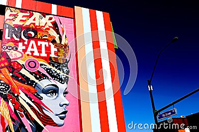 Mural in Downtown Las Vegas Editorial Stock Photo