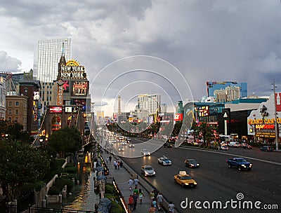 LAS VEGAS - SEPTEMBER 25: Traffic travels along the Las Vegas st Editorial Stock Photo