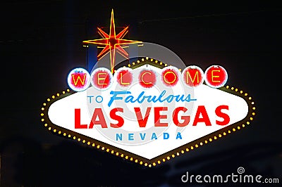 Las Vegas Sign Night Stock Photo