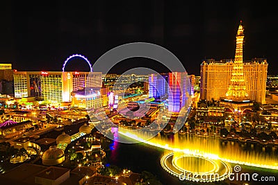 Las Vegas Skyline at night Editorial Stock Photo