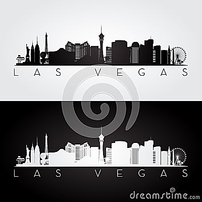 Las Vegas skyline silhouette Vector Illustration