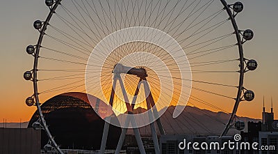 Las Vegas Sphere and Wheel Editorial Stock Photo