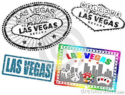 Las Vegas stamps Vector Illustration