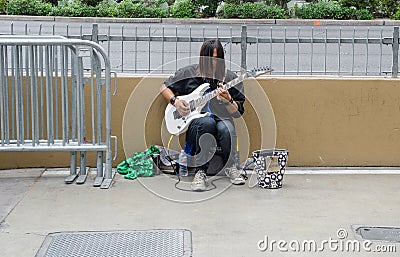 las vegas street guitar player Editorial Stock Photo