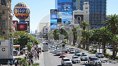 The Las Vegas Strip Daytime Stock Footage - Video of pedestrians