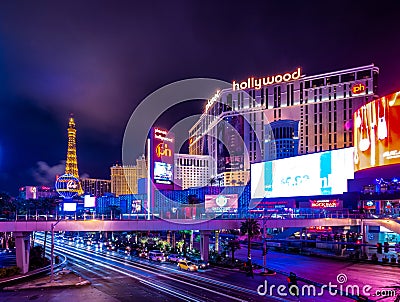 Las Vegas Strip at Night - Nevada, USA Editorial Stock Photo