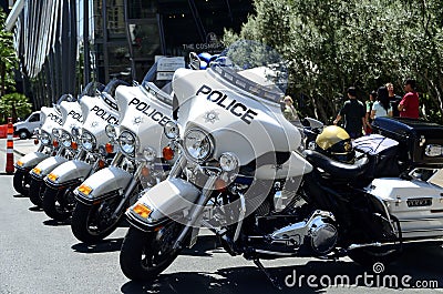 Las Vegas traffic police motorbikes Editorial Stock Photo