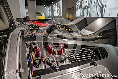 Las-Vegas, USA, September 2016 DMC DeLorean Back to the future movie details car on auto exebition Editorial Stock Photo