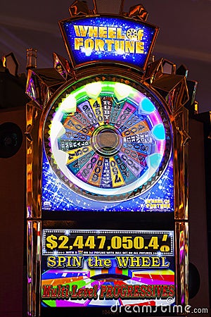 Las Vegas, USA, 05/07/2016: Slot machine in a casino. Close-up. Editorial Stock Photo