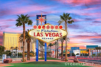 Las Vegas Welcome Sign Editorial Stock Photo