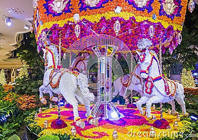 Las Vegas Wynn hotel flowers installation Editorial Stock Photo