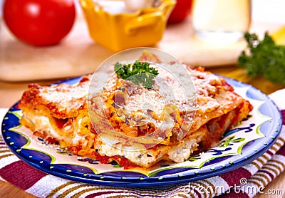 Lasagna Stock Photo