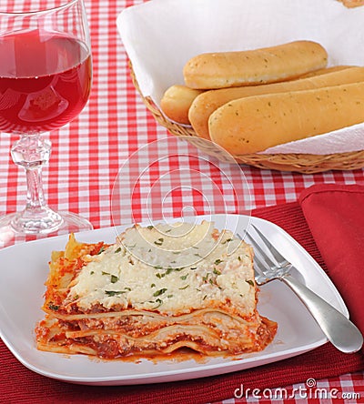 Lasagna Meal Stock Photo