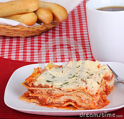 Lasagna Meal Stock Photo