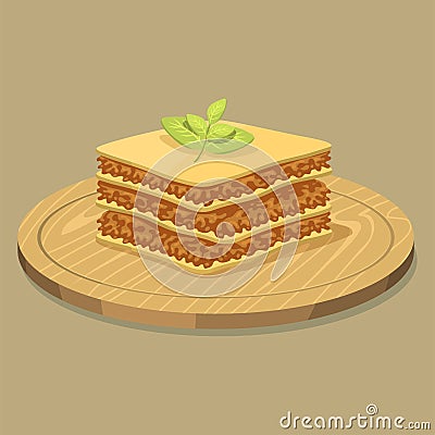 Lasagna pasta whole wheat corn rice noodles organic food kitchen yellow nutrition dinner products vector illustration Vector Illustration