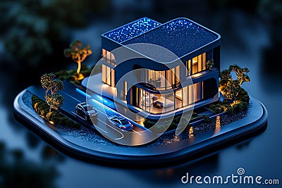 A laser-based security system in a smart home that adjusts its sensitivity based on the time of day, automatically increasing Stock Photo