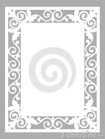 Laser cut card Vector Illustration