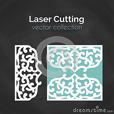 Laser Cut Card. Template For Cutting. Cutout Illustration. Vector Illustration