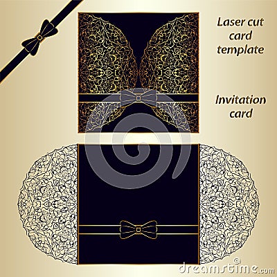 Laser cut card template Vector Illustration