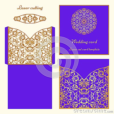 Laser cut card template Vector Illustration