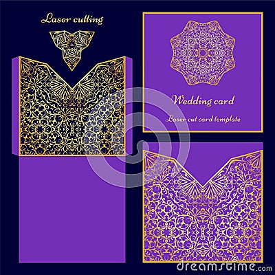 Laser cut card template Vector Illustration