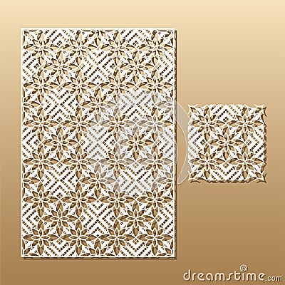 Laser cut lace pattern Vector Illustration