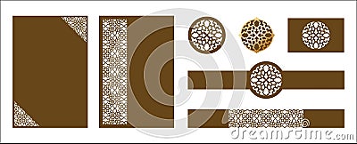 Laser cut ornamental vector template. Luxury greeting card, wedd Vector Illustration