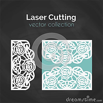 Laser Cut Template. Card For Cutting. Cutout Illustration Vector Illustration
