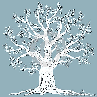 Laser cut. vector design. Laser cutting template tree. paper cutting. plotter and screen printing. serigraphy Vector Illustration