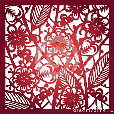 Laser cut vector template Vector Illustration