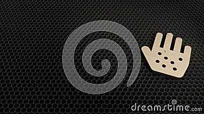 wooden 3d symbol of allergies icon render Stock Photo