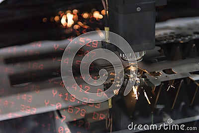 The laser cutter machine Stock Photo