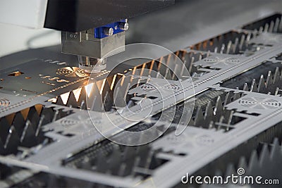 The laser cutter machine Stock Photo