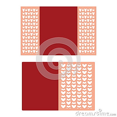 Laser cutting heart template for interior design, layouts wedding cards, invitations. Plotter cutting or printing Stock Photo