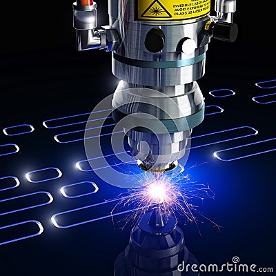 Laser cutting machine Stock Photo