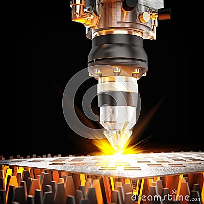 Laser cutting machine Stock Photo