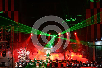 Laser drumming Editorial Stock Photo