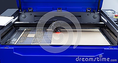 Laser engraving machine Stock Photo